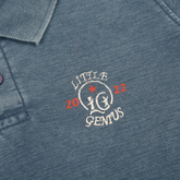 L.BLUE FADED DENIM LOOK POLO